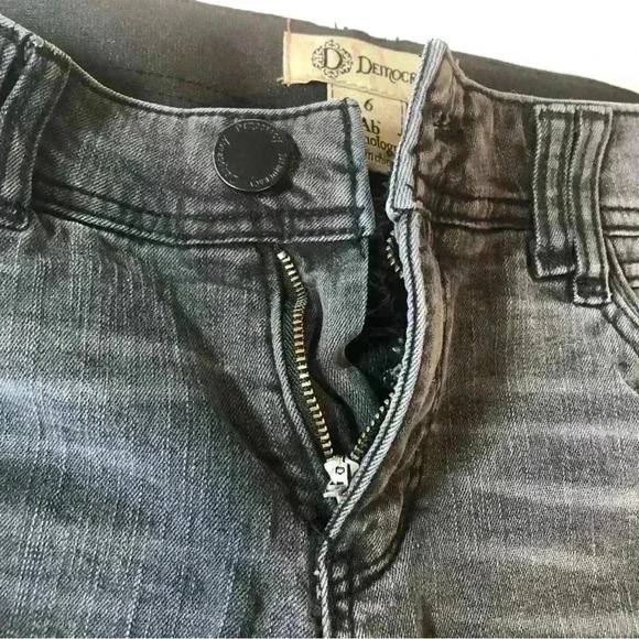 Democracy Embellished Raw Hem Flex Girlfriend Jeans Size 6 Ab Technology - Picture 9 of 16
